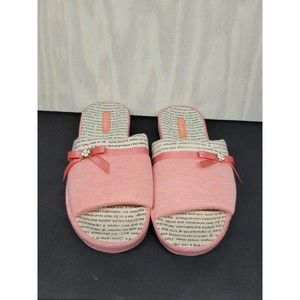 Corifei Women's SZ 7 38 Orthopedic Slipper Pink White Four Leaf Clover Charm